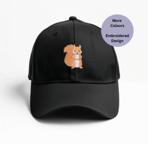 Squirrel embroidered cap