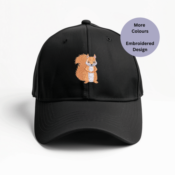 Squirrel embroidered cap