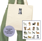 custom embroidered dog tote bag