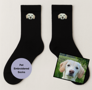 Pet embroidered socks