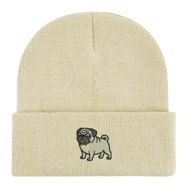 embroidery beanie, pug beanie, pug hat, dog lover hat, winter beanie, cozy hat, knit beanie, embroidered hat, unisex beanie, cute beanie, pug gift, dog mom gift, dog dad gift, pet lover gift, pug lover, animal embroidery, pug apparel, dog owner gift, gift for dog lovers, minimalist beanie, aesthetic hat, cozy winter fashion, embroidered design, casual streetwear, cute accessory, cozy style, handmade beanie, custom embroidered hat, personalized gift, small business, eco-friendly fashion, winter accessories