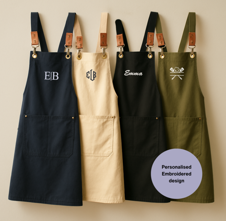 Personalised embroidered Apron with pockets