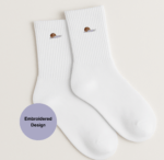 Embroidered Snail Crew Socks