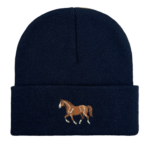 horse embroidered beanie hat