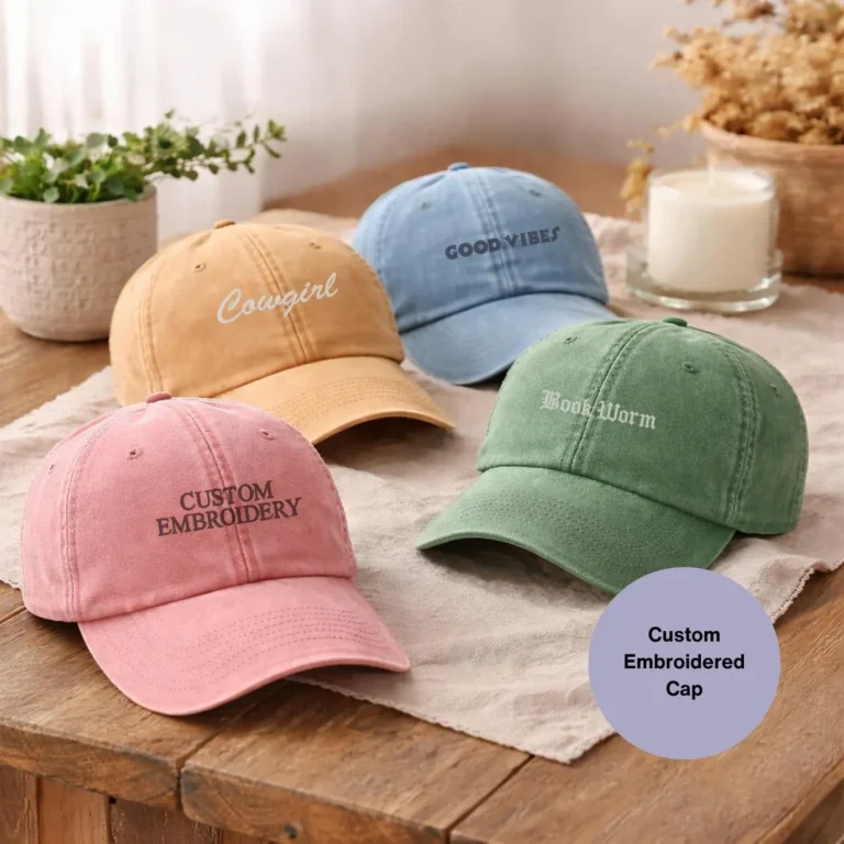 Add your text embroidered vintage cap