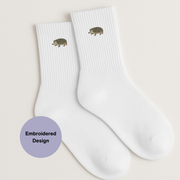 hedgehog embroidered socks